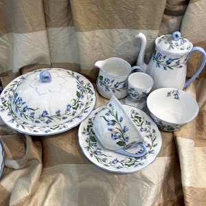 Shelley Harebell China Lunch Plate Bowl Bread and Butter Plate Deep Plate Anniversary Birthday Bridal Gift Mothers Day Collector Gift