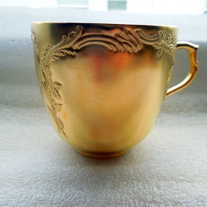 KPM Berlin Cup Demitasse Neuzierat Completely Gilded NO Saucer Scrolls Scepter Wedding Anniversary Birthday Bridal Gift Collector HP #2