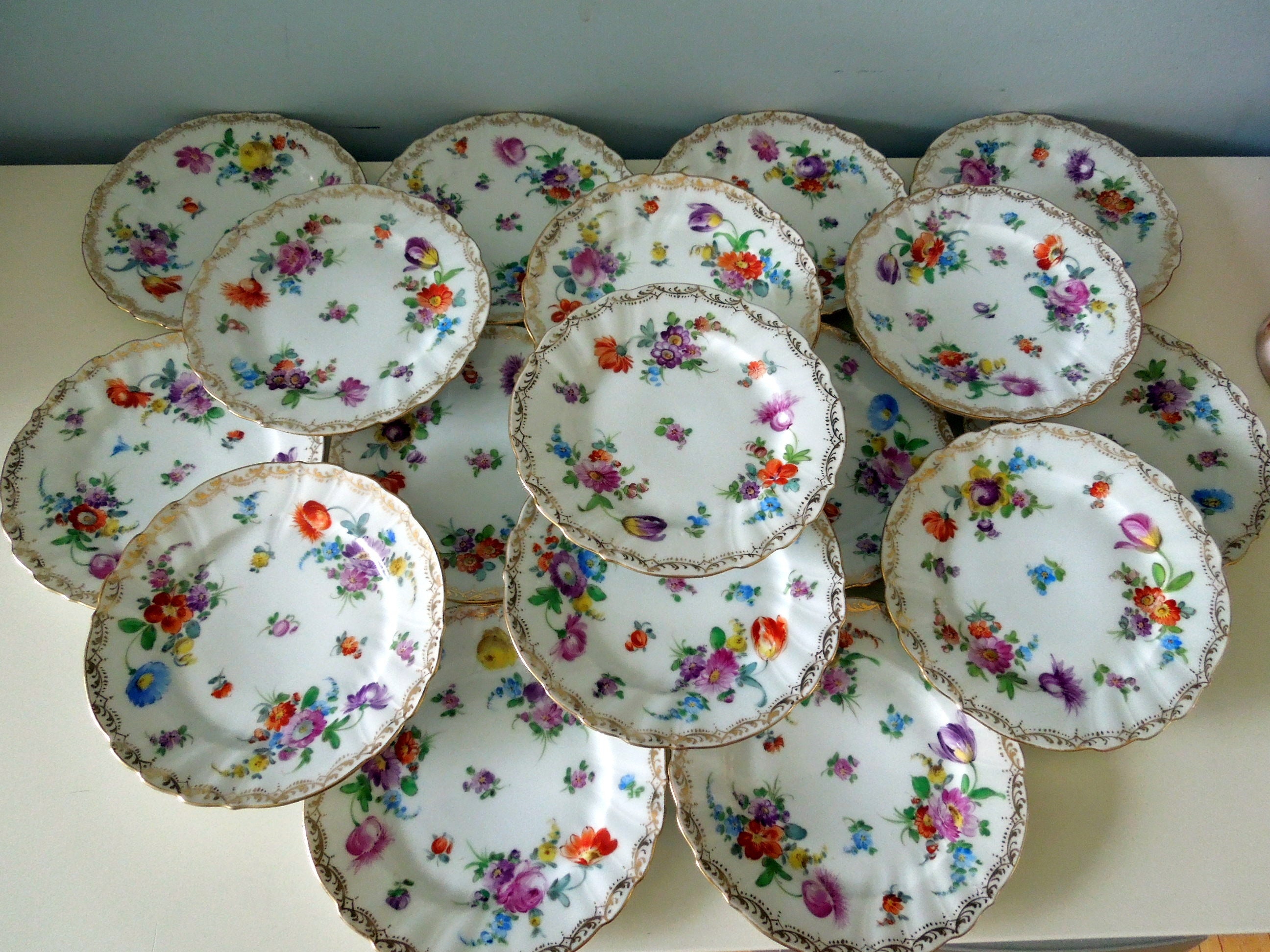 Dresden Large Leaf Trinket ドレスデン葉型器 (大） Dresden China - Etsy Canada