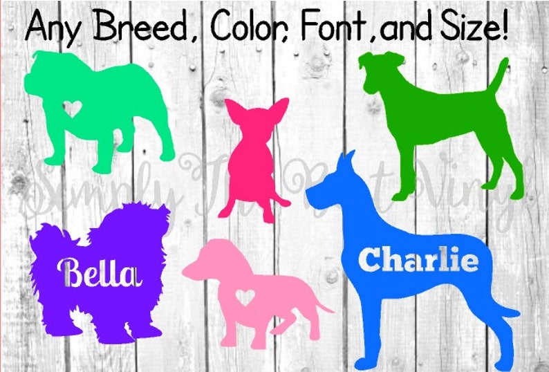 I Love My Dachshund Dog Name Custom Decal Choose Color V and T Gifts