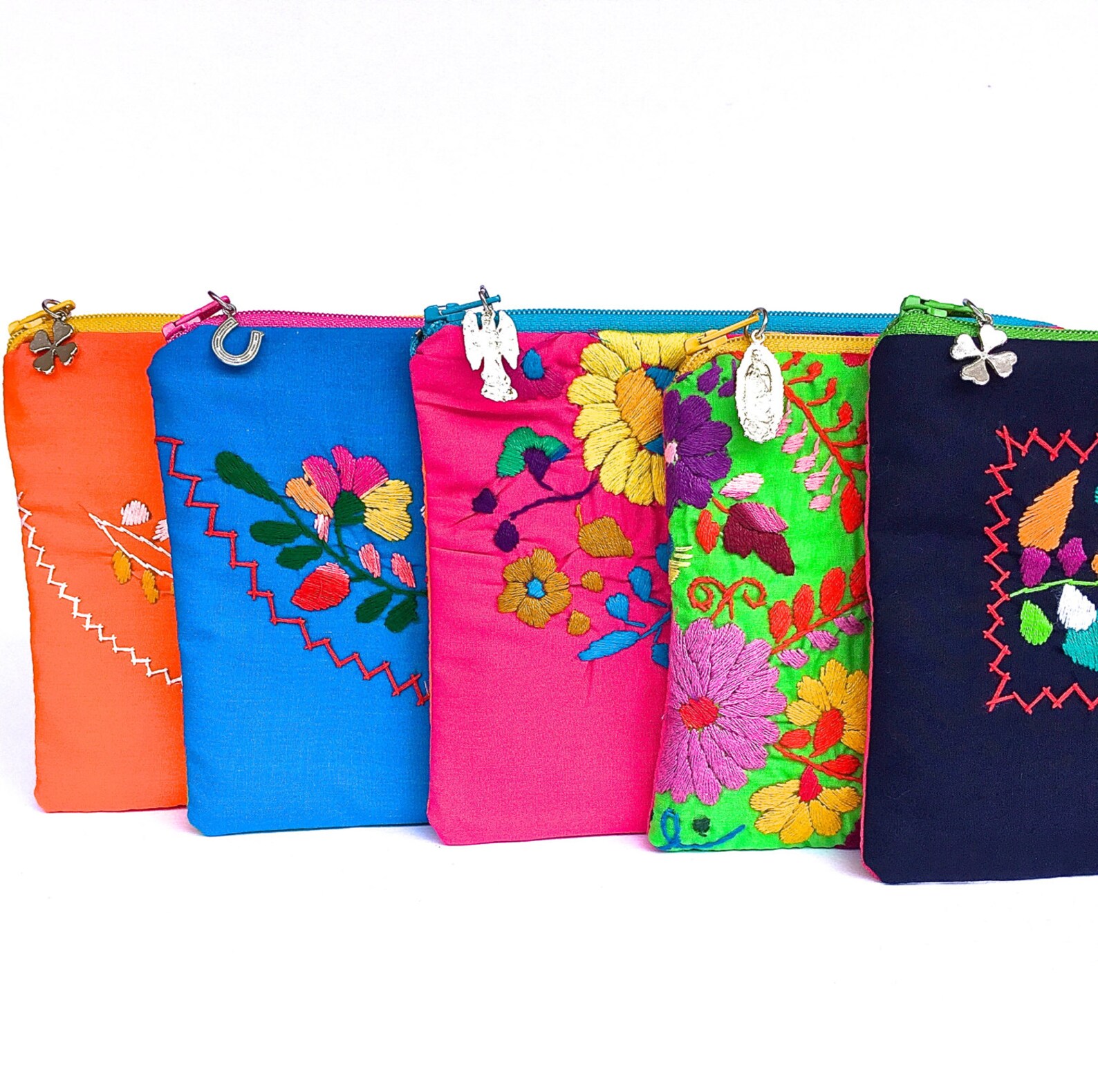 Small Zipper Pouch Embroidered Mexican Dress Zipper Pouch Etsy
