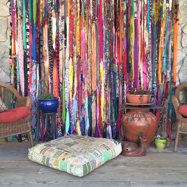 Bohemian, gypsy rag curtains! Outside United States shipping available upon request.