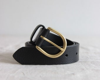 black leather belt // leather belt // high waist leather belt // vegetable tanned leather belt// minimal