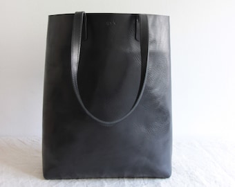 black leather tote // eco leather tote bag // leather purse // vegetable tanned leather tote // sustainable leather tote bag //conscious