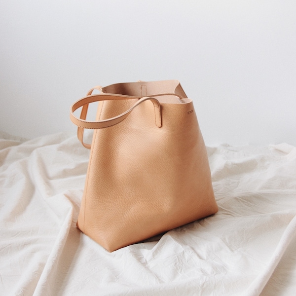 Brown Leather Tote - Etsy