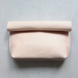 nue leather roll top clutch //  leather clutch // leather pouch // leather bag // leather purse // vegetable tanned // minimal