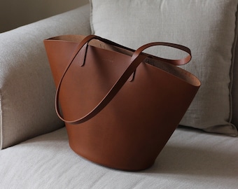 leather market bag I leather tote bag I leather shopper bag I leather shoulder bag