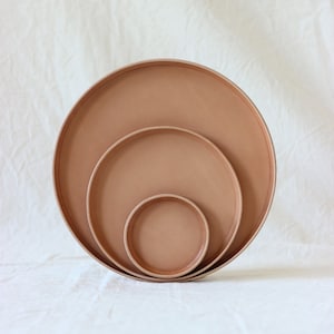 round decorative bowl made of leather decorative round tray jewelry bowl Leather shell Storage bowl 3er Set