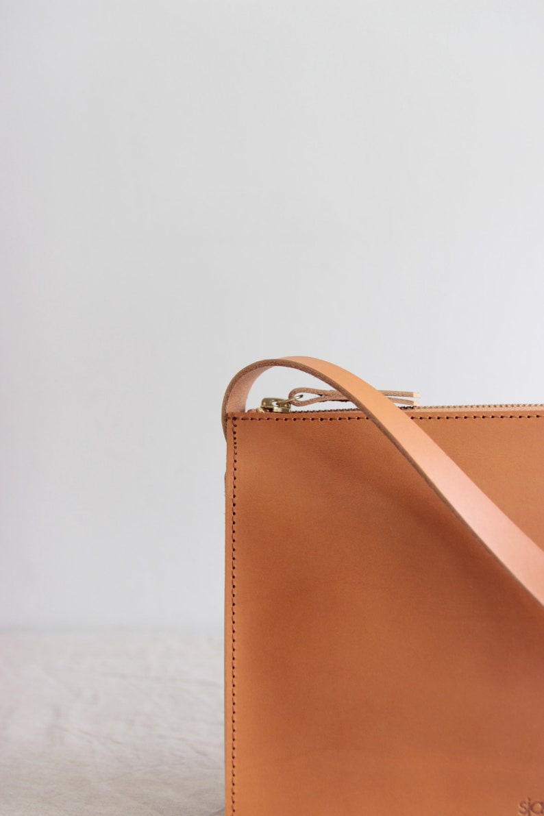 Camel Brown Leather Crossbody Bag // Leather Purse // Leather Etsy