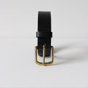 black leather belt with brass buckle natural high waist leather belt vegetable tanned leather belt Eckig