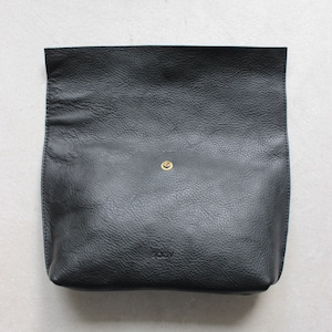 black leather roll top clutch // leather clutch // leather pouch // leather bag // leather purse // vegetable tanned // minimal image 4