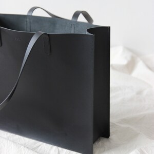 Black Leather Tote // Leather Tote Bag // Leather Purse // - Etsy