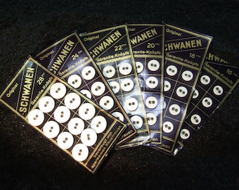 Tela antigua de lino puro para lavar ropa, botones para funda de edredón, linergie, en tarjeta original, Alemania c. 1900 vintage