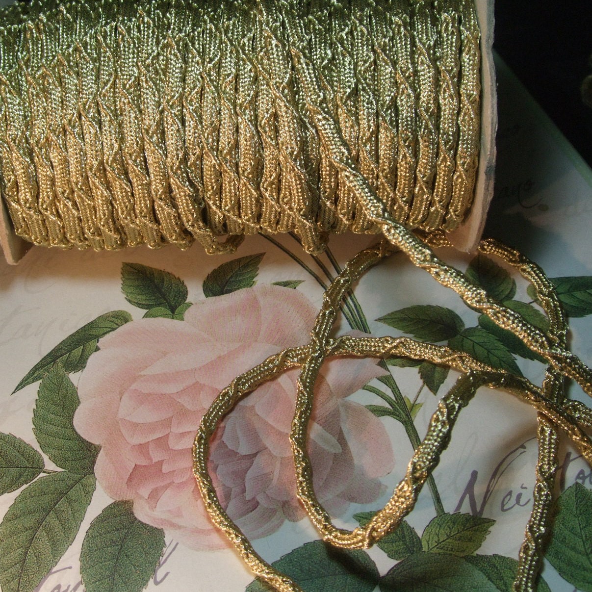 Antique Vintage THICK Gold Metallic Metal Lip Rope Cord Piping | Etsy
