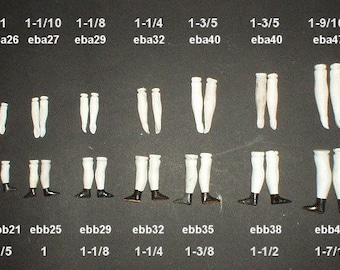 Par de brazos antiguos para muñecas, piezas para muñecas de porcelana bizcochada de casa de muñecas, auténticos de principios del siglo XIX, manos de repuesto con forma de cuchara.
