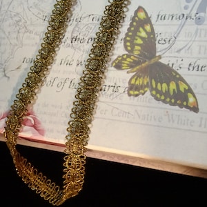 Goldbronze metallic Borte, antike Brokat Borte, Posamenten Borte, antike Brokat Borte, Posamenten Borte vintage, antike Brokat Borte, Kopfschmuck vintage