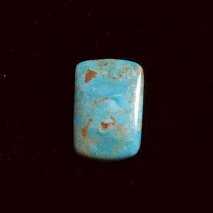 Beautiful rectangle, light blue, redish brown matrix, Kingman turquoise cabochon.