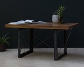 KONK Tension Wire Coffee Table - Oak Steel Industrial Bespoke sizes available