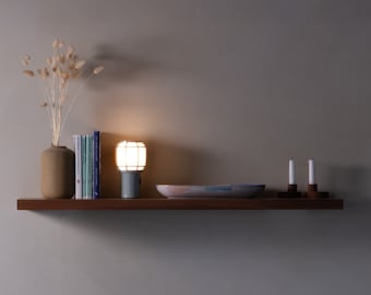 Konk ‖ Floating Shelf [Walnut] ‖ Bespoke sizes available ‖ Floating Solid Wood Shelving, Wall-Mounted Bookshelf