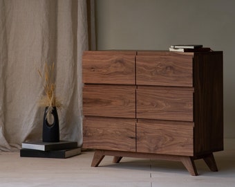 Konk ‖ Boonk! Chest of Drawers [Walnut] ‖ Bespoke sizes available ‖ Solid Walnut Drawers, Bedroom Dresser, Side Cabinet with Storage