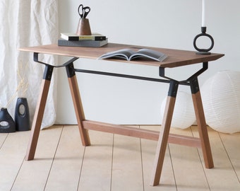 Konk ‖ 'Härlig' Walnut Desk ‖ Bespoke sizes available ‖ Industrial Mid-Century Office Desk