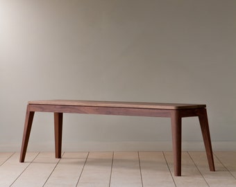 Konk ‖ Säkt Bench ‖ Bespoke sizes available ‖ Modern Walnut Seat, Minimalist Dining, Hallway Seating, Side Table