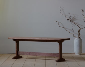 Konk ‖ Refectory Bench [Walnut] ‖ Bespoke sizes available ‖ Modern Walnut Seat, Minimalist Dining, Hallway Seating, Side Table