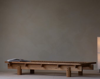 Konk ‖ Yume Day Bed [Oak] ‖ Multiple sizes available ‖ Handmade Solid Wood Minimalist Design Bed Frame, Low Day Bed Seat