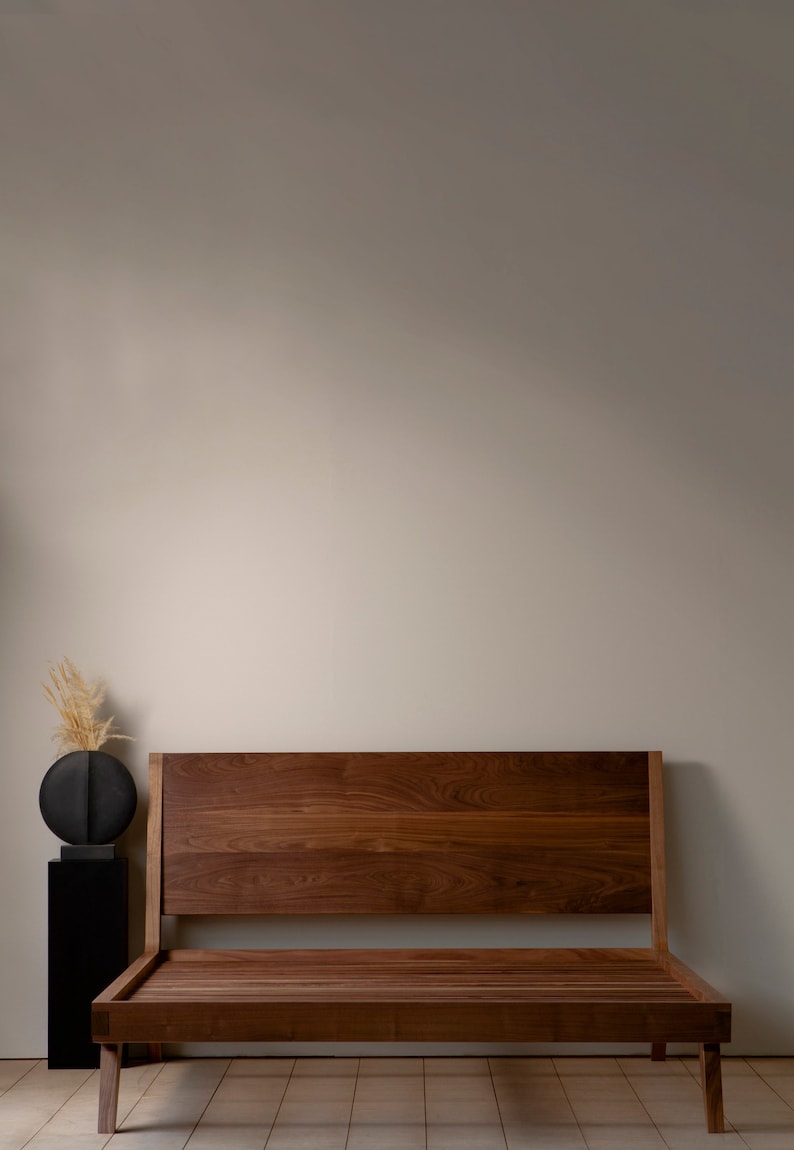 Konk Haukotus Bed Headboard Multiple sizes available Handmade, Solid Wood Minimalist Design Bed Frame image 2