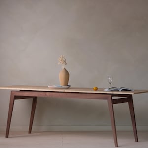 Konk ‖ 'Signature' Dining Table [Mix] ‖ Bespoke sizes available ‖ Minimalist Solid Wood Kitchen Table, Mid Century Desk