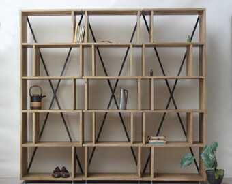 Konk ‖ 'Modular' Shelving ‖ Bespoke sizes available ‖ Oak Bookcase Shelving Bookshelf Storage