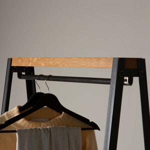 Konk ‖ Simple Clothes Rail [metal] [oak] ‖ Bespoke Sizes Available ...