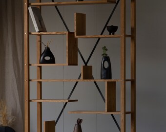 Konk ‖ Float Shelving [Wooden] ‖ Bespoke sizes available ‖ Industrial Oak Bookcase, Bookshelf, Floating Shelves