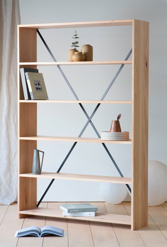 Konk All Oak X Bookcase Bespoke Sizes Available Industrial Modern