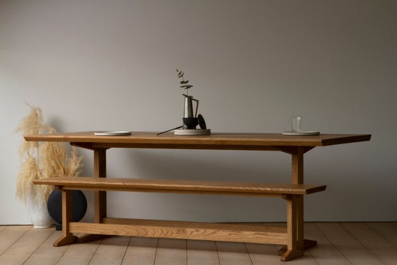 Konk Refectory Bench 2.0 Oak Bespoke sizes available Modern Oak Seat Minimalist Dining Hallway Seating Side Table