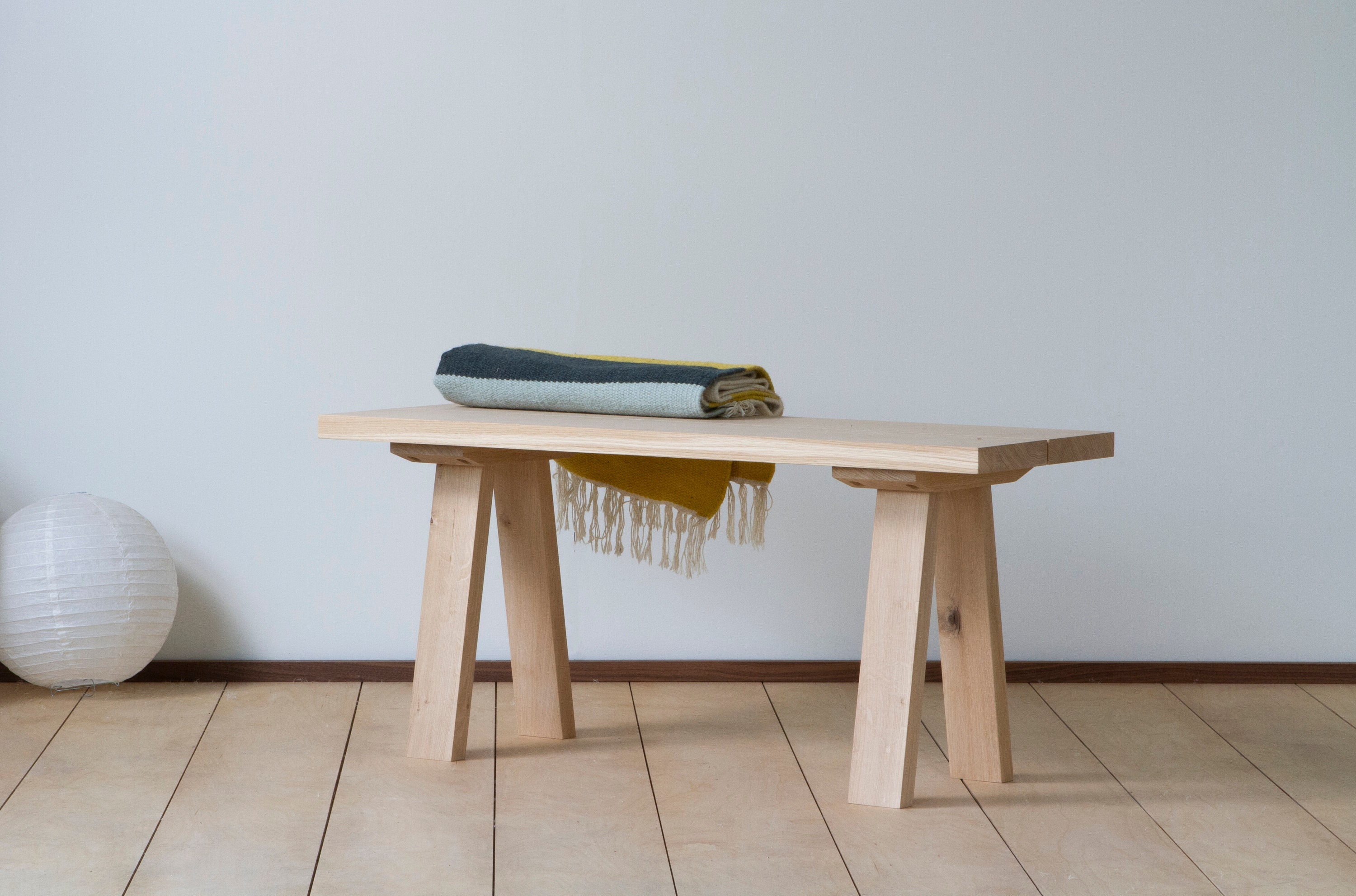 Konk ormst ng Bench wooden Legs Industrial Modern Oak Dining