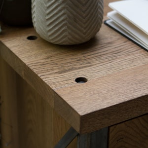 Konk 'Classic' Industrial Corner Desk Left Bespoke sizes available Industrial Oak & Steel Desk With Storage Drawers image 5