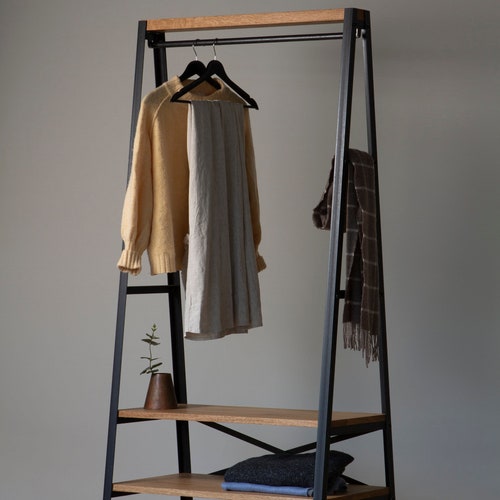 Konk 'simple' Oak Clothes Rail metal Bespoke - Etsy