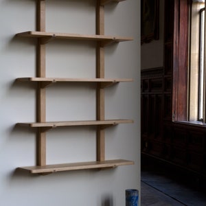 Konk 'Oku' Shelving Bespoke sizes available Floating Oak Bookcase, Wall-Mounted Solid Wood Bookshelf image 3