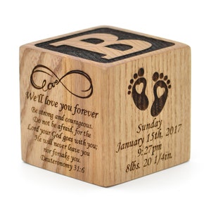 Personalized Wooden Baby Block  Gift Engraved  Baby Shower  Baby Keepsake  Newborn Cube First Alphabet  Nursery Decor Gift Blocks Block New