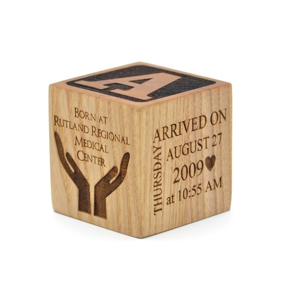 Personalized Wooden Baby Block Unique Gift for a Baby Boy or Etsy
