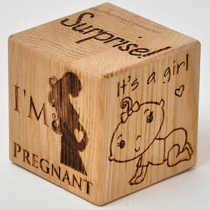 Personalized Pregnancy Announcement Ideas Custom Wooden Baby Block For Baby Shower Funny Custom Announcement Pregnancy Baby Girl Portraits +