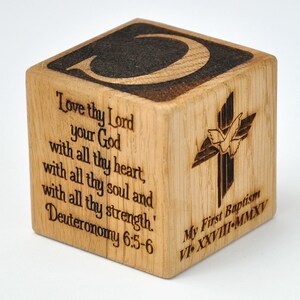 Personalized Wooden Baptism Block, Nursery Decoration Religious Baby Girl Gift Block Baby&#39;s Baptism Christening Gift Religious Ceremony +