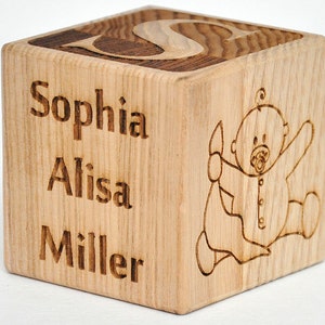 Baby Girl & Boy Block Personalized Baby Item Newborn Keepsake For Proud Parents New Mommy New Baby Gift Personalized Birth Block +