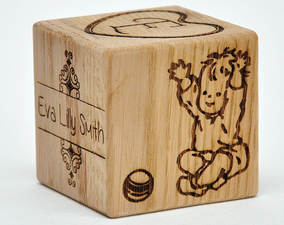 Personalized Engraved Baby Girl Gift Block for Newborn Block Etsy