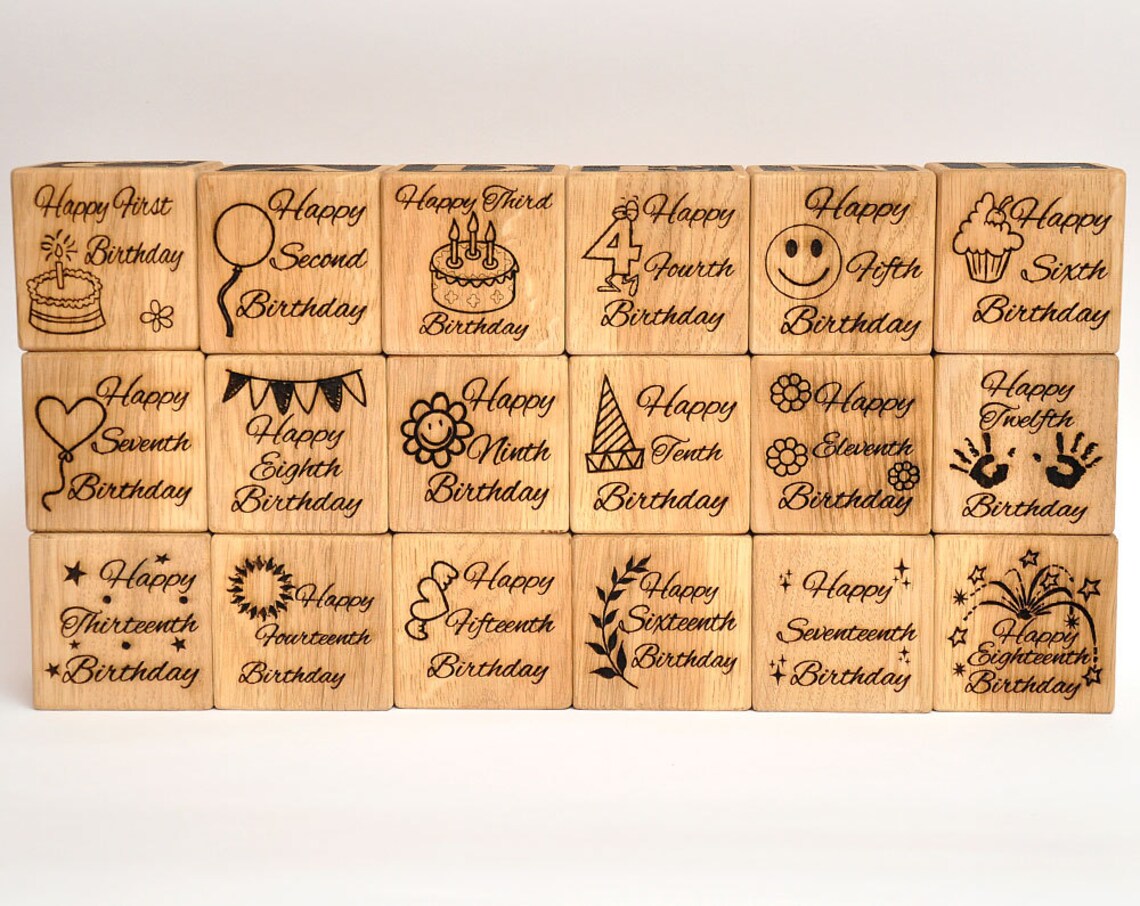 First Personalized Birthday Gift Baby Wood Block Engraved Baby Etsy