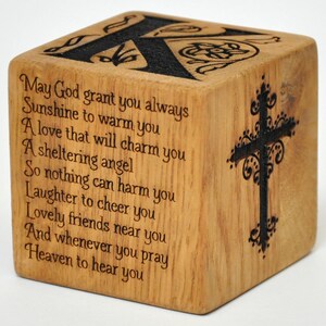 Rustic Personalized Baptism Baby Baptism Block Godparents Nusery Decoration Christening Gift Religious Ceremony Baby&#39;s Baptism Wooden  Block