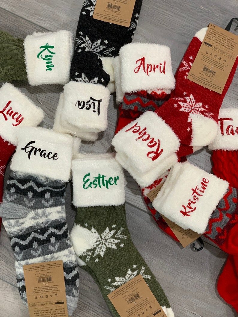 Personalized Cozy Holiday Socks Christmas Socks Custom  Etsy