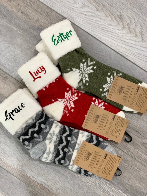 Personalized Cozy Holiday Socks Christmas Socks Custom | Etsy