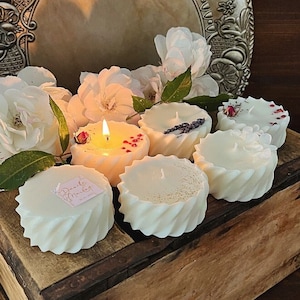Candela Segnaposto Glitter, Elegante candelina floreale, fiori secchi, Tavolo sposi, Promessa Segnaposti anniversario, brillantini, gold oro